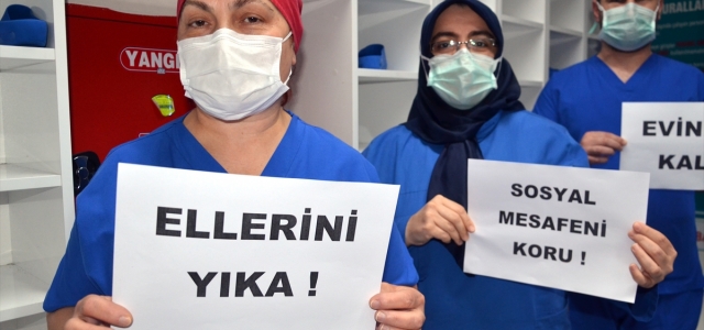 Amasya'da sağlık çalışanlarından vatandaşlara "evinde kal" çağrısı