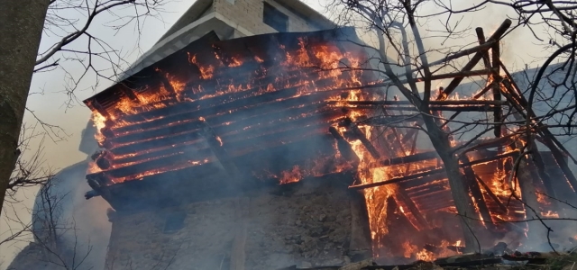 Artvin'de bir köyde çok sayıda eve sıçrayan yangına müdahale ediliyor
