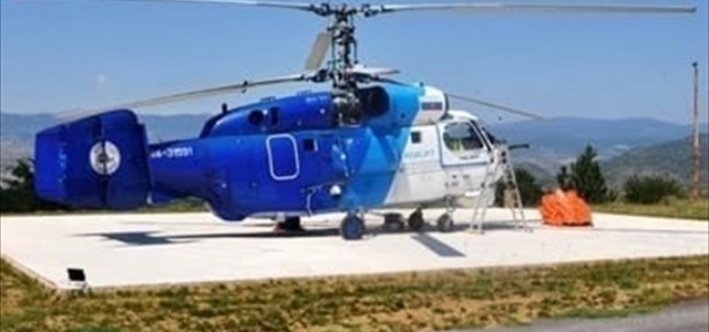 Denizli'de düşen yangın söndürme helikopterinin havalanma anı görüntülendi
