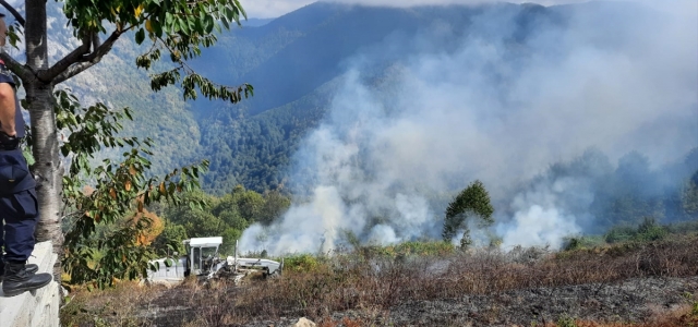 Kastamonu'da anız yangını ormanlık alana sıçramadan söndürüldü