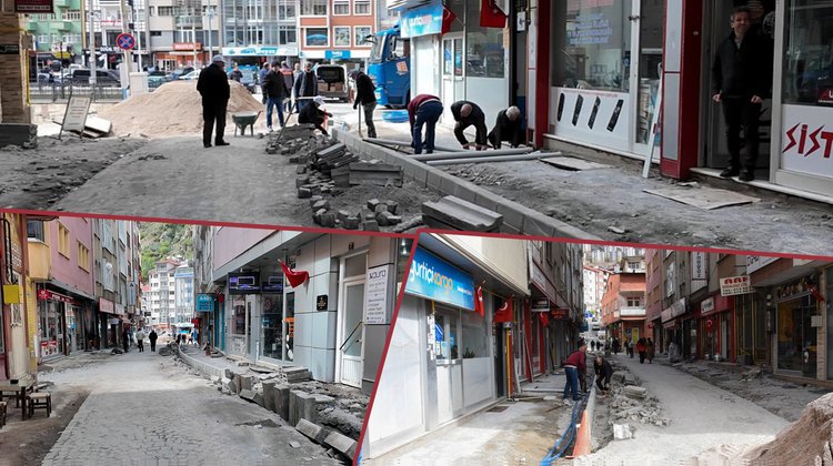 Gümüşhane Belediye Başkanı Başer, Hürriyet Caddesi’nde Kaldırım Yenileme Ve Genişletme