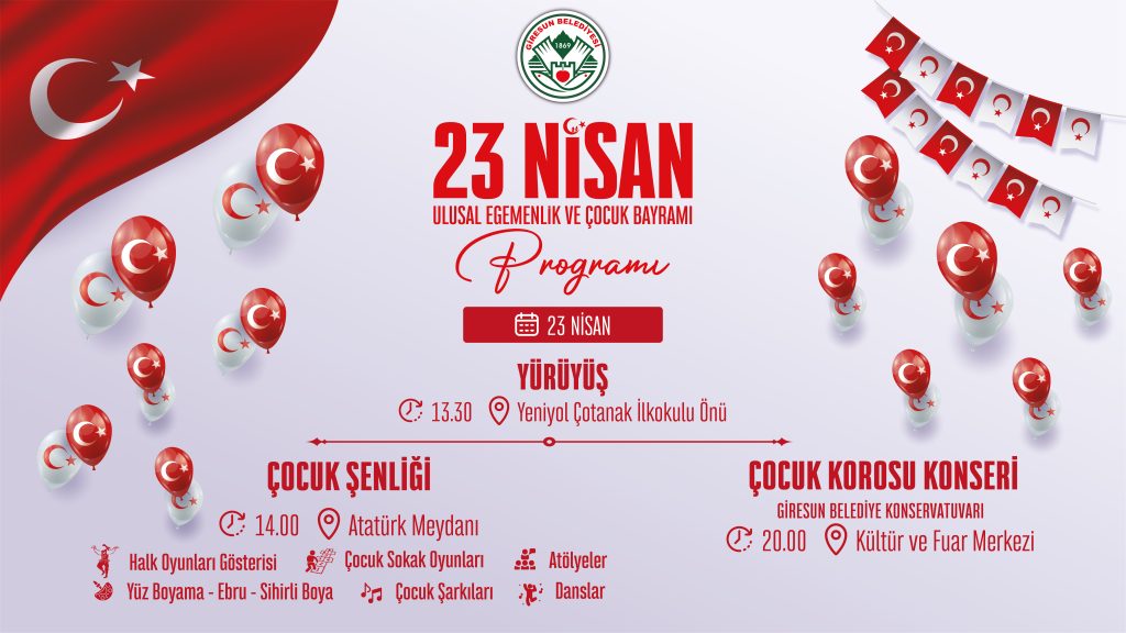 Giresun’da 23 Nisan Ulusal Egemenlik ve Çocuk Bayramı, Giresun Belediyesi’nin