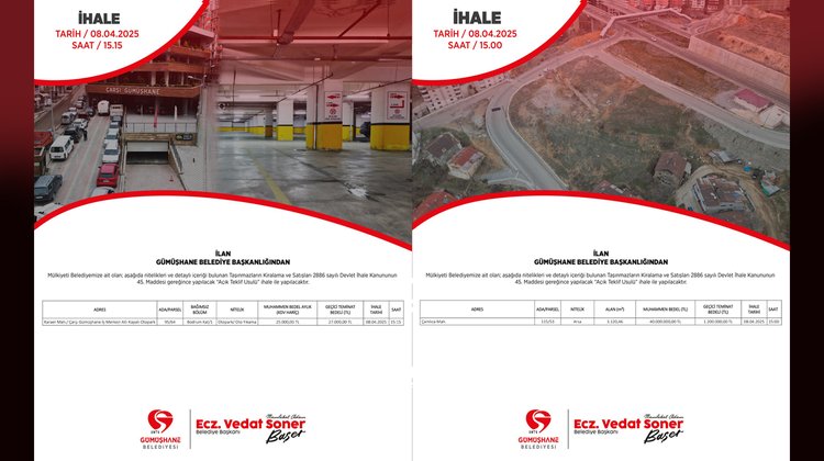 Mülkiyeti Gümüşhane Belediyesine ait olan; aşağıda nitelikleri ve detaylı içeriği