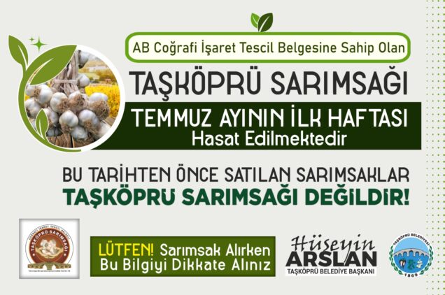 Taşköprü Sarımsağı Alırken Bu Bilgiye Dikkat Edin Avrupa Coğrafi İşaret Belgesi’ne sahip olan ve ilçemizin marka değeri