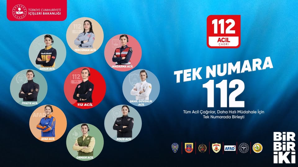 Vatandaşlar, acil durumlarda sadece “112” numarasını tuşlayarak en hızlı şekilde