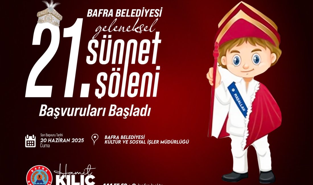 Bafra Belediyesi tarafından her yıl düzenli olarak gerçekleştirilen geleneksel Sünnet