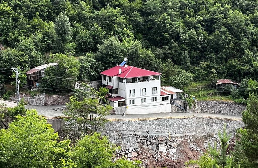 Artvin de yaşanan yoğun kar yağışı nedeniyle meydana gelen heyelan,