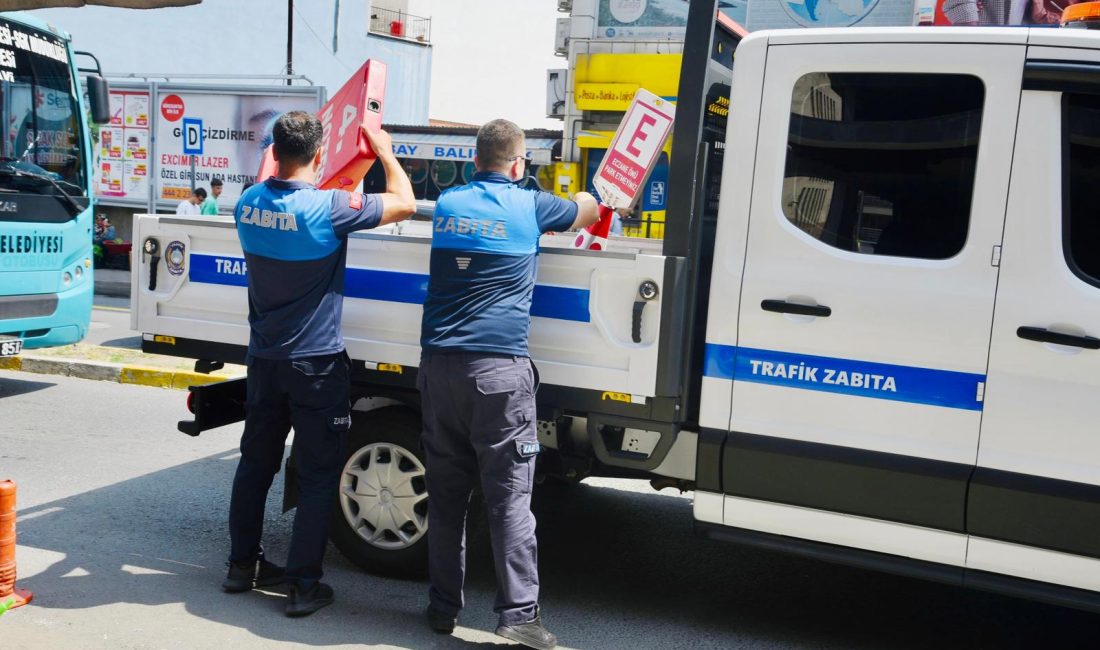 Giresun Belediyesi Zabıta Müdürlüğü ekipleri, şehir genelinde kaldırım ve yol