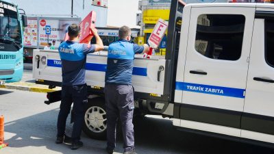 Giresun Belediyesi Zabıta Müdürlüğü ekipleri, şehir genelinde kaldırım ve yol