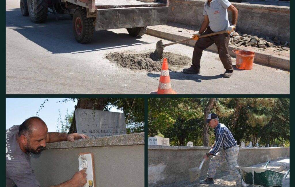 Zile Belediyesi Fen İşleri Müdürlüğü ekipleri tarafından Turhal yolu üzerindeki