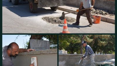 Zile Belediyesi Fen İşleri Müdürlüğü ekipleri tarafından Turhal yolu üzerindeki