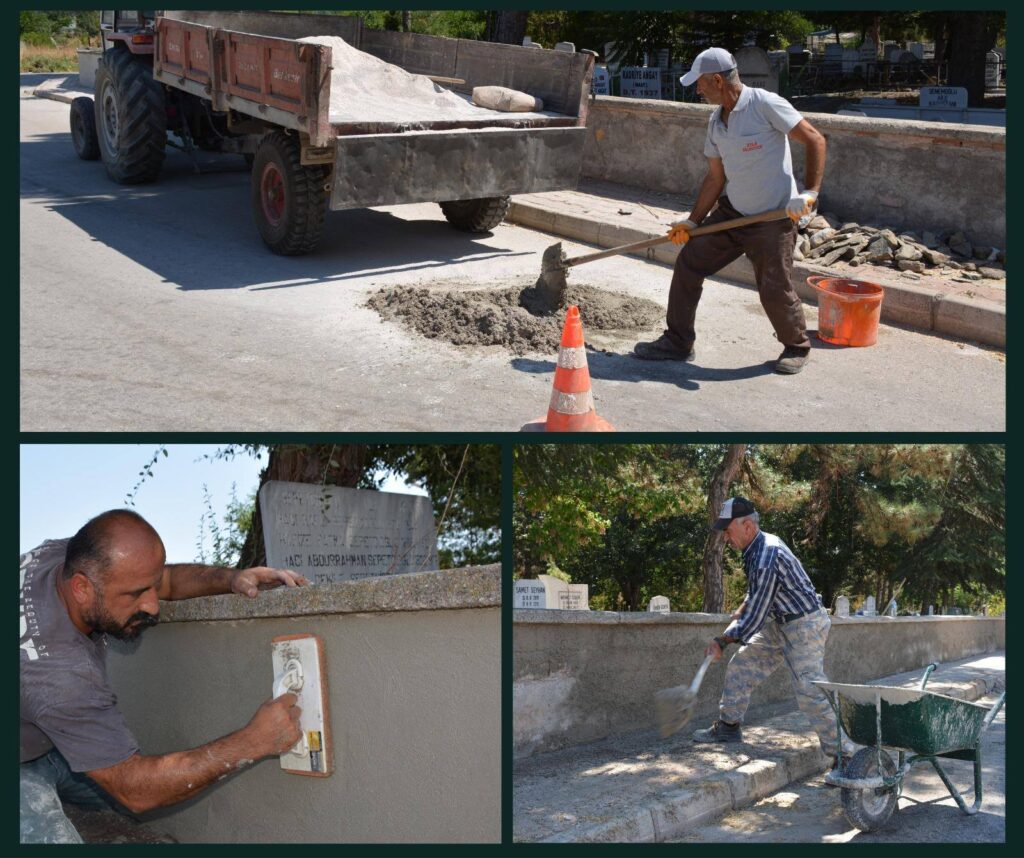 Zile Belediyesi Fen İşleri Müdürlüğü ekipleri tarafından Turhal yolu üzerindeki
