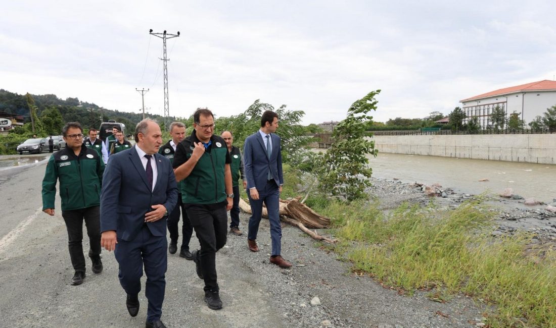 Arhavi’de sel ve taşkın riskine karşı yürütülen Kapisre Deresi Taşkın