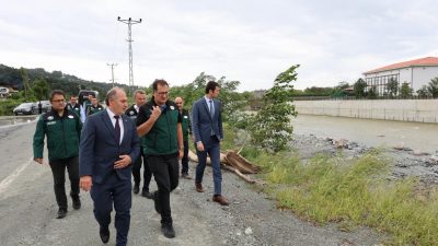 Arhavi’de sel ve taşkın riskine karşı yürütülen Kapisre Deresi Taşkın