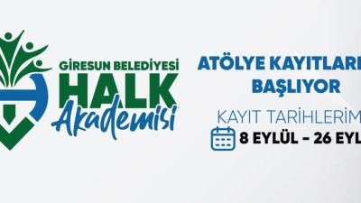 Giresun Belediyesi Halk Akademisi’nde yeni dönem atölye çalışmaları için kayıt