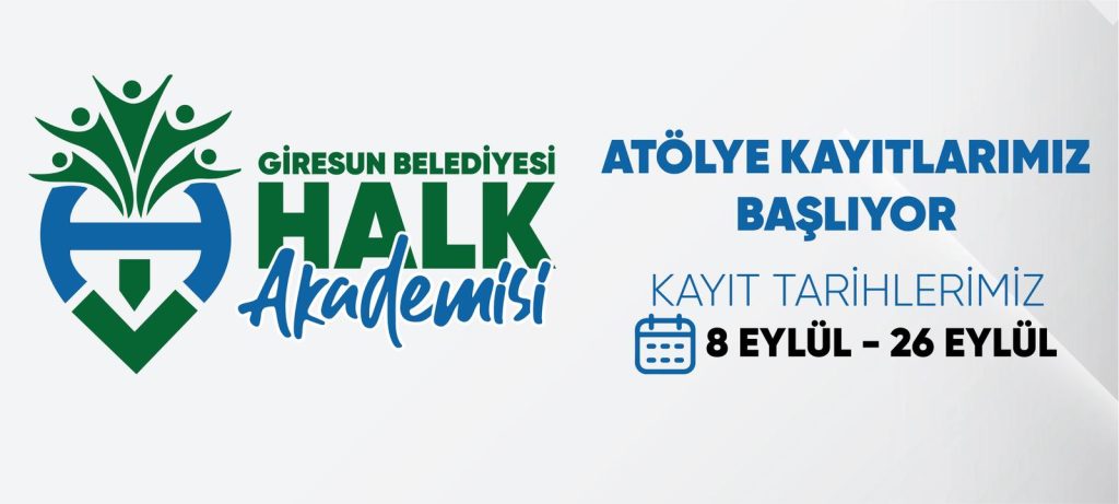Giresun Belediyesi Halk Akademisi’nde yeni dönem atölye çalışmaları için kayıt