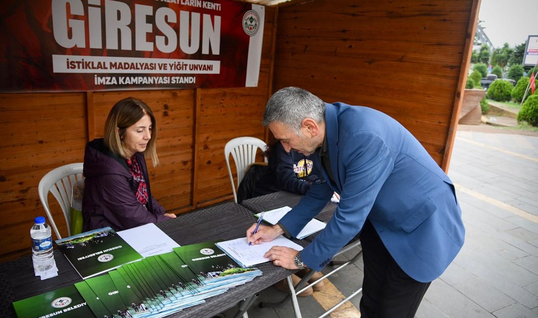 Giresun’da İstiklal Madalyası Ve ‘Yiğit’ Unvanı İçin Başlatılan İmza Kampanyası Çığ Gibi Büyüyor Giresun’a İstiklal Madalyası ve ‘Yiğit’ unvanı verilmesi amacıyla başlatılan imza