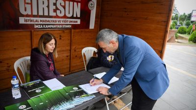 Giresun’a İstiklal Madalyası ve ‘Yiğit’ unvanı verilmesi amacıyla başlatılan imza