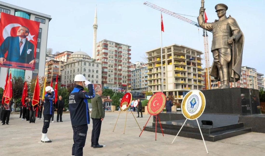 10 Kasım Atatürk’ün ölüm yıl dönümü dolayısıyla Rize Valiliği Tören