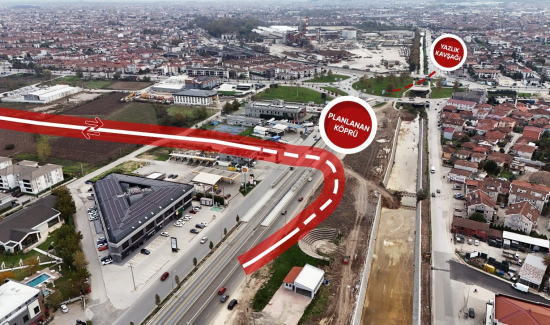 Yenikent trafiğini çarşıya direkt bağlayacak duble yol ve köprü geliyor Büyükşehir Belediye Başkanı Yusuf Alemdar, Yazlık Katlı Kavşağı’nın inşa süreci