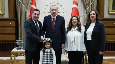 Cumhurbaşkanı Recep Tayyip Erdoğan, Cumhurbaşkanlığı Külliyesi’nde Lübnan, Gana, Filistin, Gine