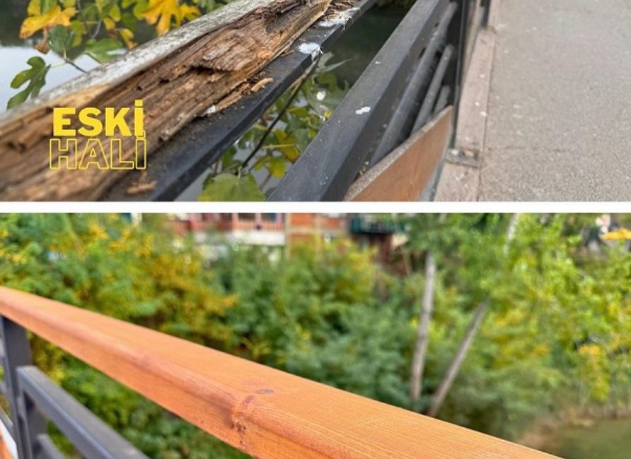 Kemerköprü’de Bakım Ve Yenileme Çalışması Bartın Belediyesi ekipleri tarafından, Tarihi Kemerköprü’nün ahşap koruma kısımlarında zamanla