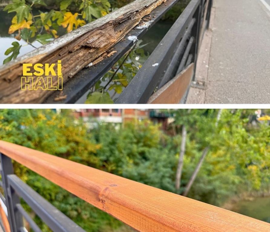 Kemerköprü’de Bakım Ve Yenileme Çalışması Bartın Belediyesi ekipleri tarafından, Tarihi Kemerköprü’nün ahşap koruma kısımlarında zamanla