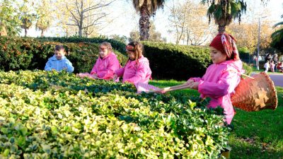 Kocaeli Büyükşehir Belediyesi’ne bağlı Lokomotif Çocuk Köyü’nde eğitim gören minikler,