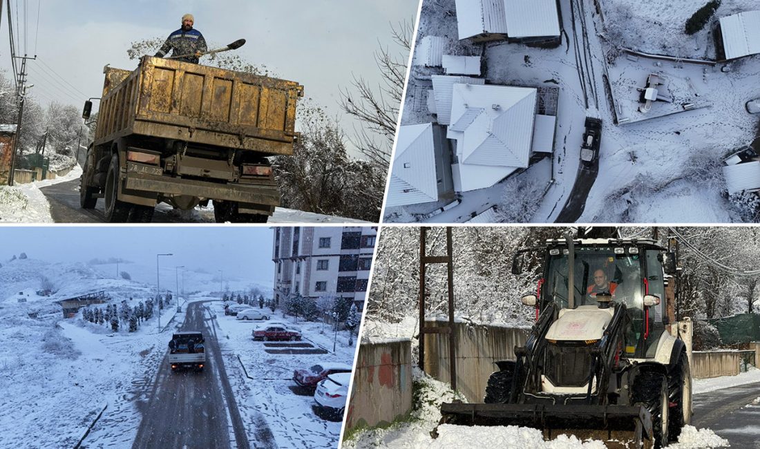Karabük’te etkili olan kar yağışıyla birlikte Karabük Belediyesi, ulaşımın aksamaması