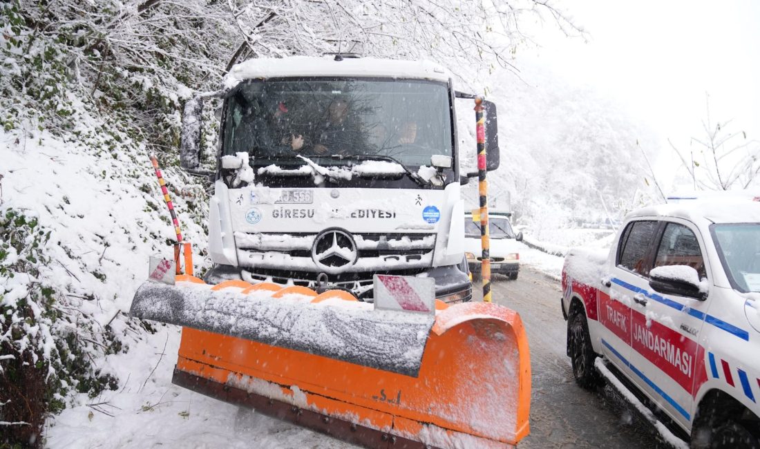 Giresun’da özellikle yüksek mahallelerde etkili olan kar yağışı sonrası Giresun