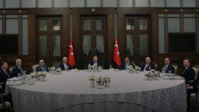 Cumhurbaşkanı Recep Tayyip Erdoğan, yasama, yürütme ve yargı organlarının temsilcileri