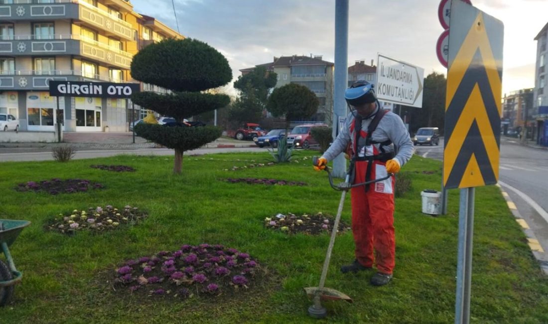 Bartın Belediyesi ekipleri, kent genelinde parklar, refüjler ve yeşil alanlarda