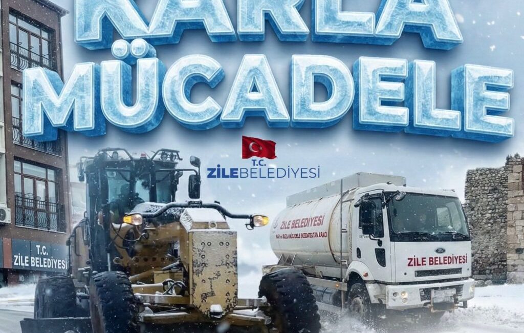 Zile Belediyesi ekipleri, zorlu kış şartlarına rağmen vatandaşlarımızın güvenliği ve