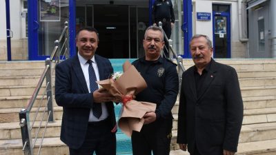 Gümüşhane Belediyesi Belediye Başkanı, Polis Haftası dolayısıyla İsmail Karasakal’ı makamında