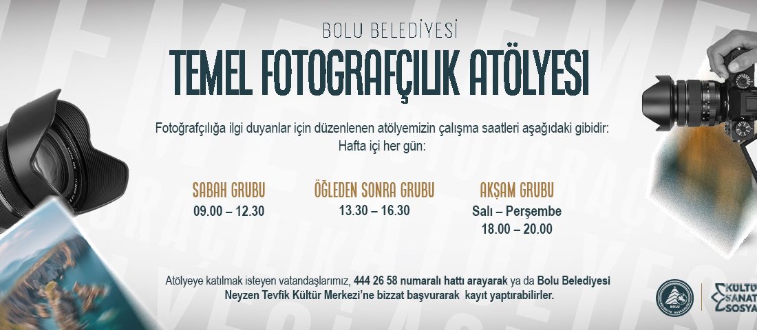 Bolu Belediyesi, Fotoğrafçılık Temel Giriş Atölyesi’nin çalışma saatlerinde yeni bir