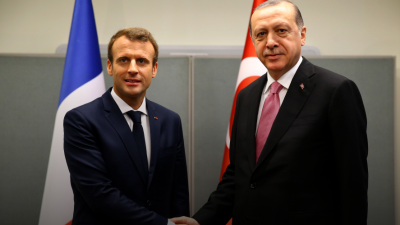 Cumhurbaşkanı Recep Tayyip Erdoğan, Fransa Cumhurbaşkanı Emmanuel Macron ile bir