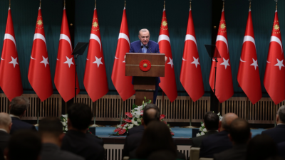 Cumhurbaşkanı Recep Tayyip Erdoğan, Cumhurbaşkanlığı Külliyesindeki Kabine Toplantısı’nın ardından millete